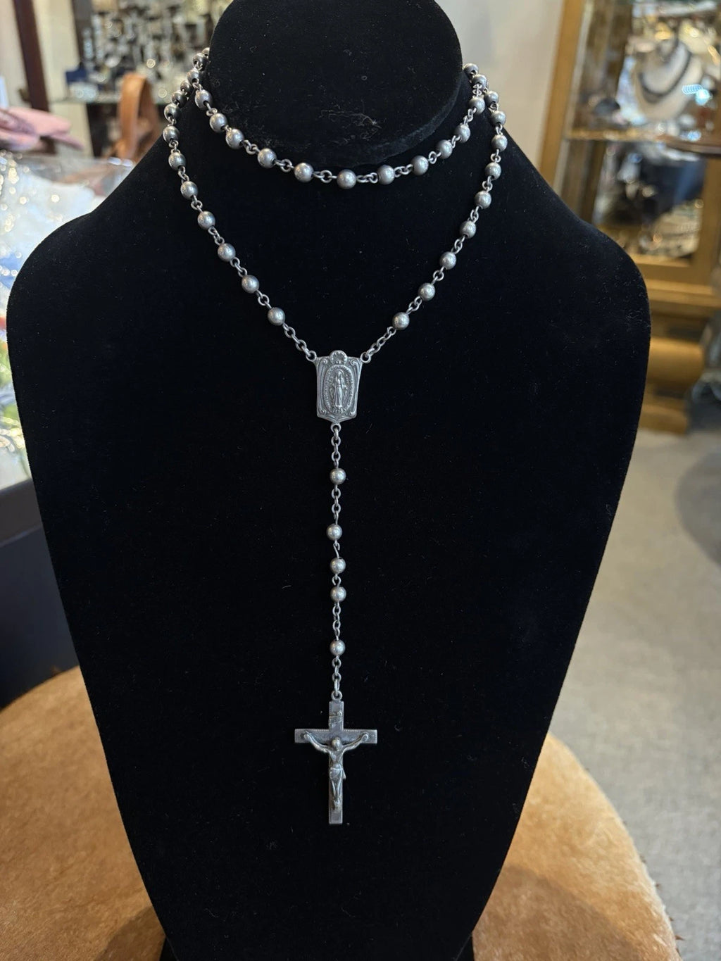 VINTAGE STERLING ITALIAN ROSARY BEADS