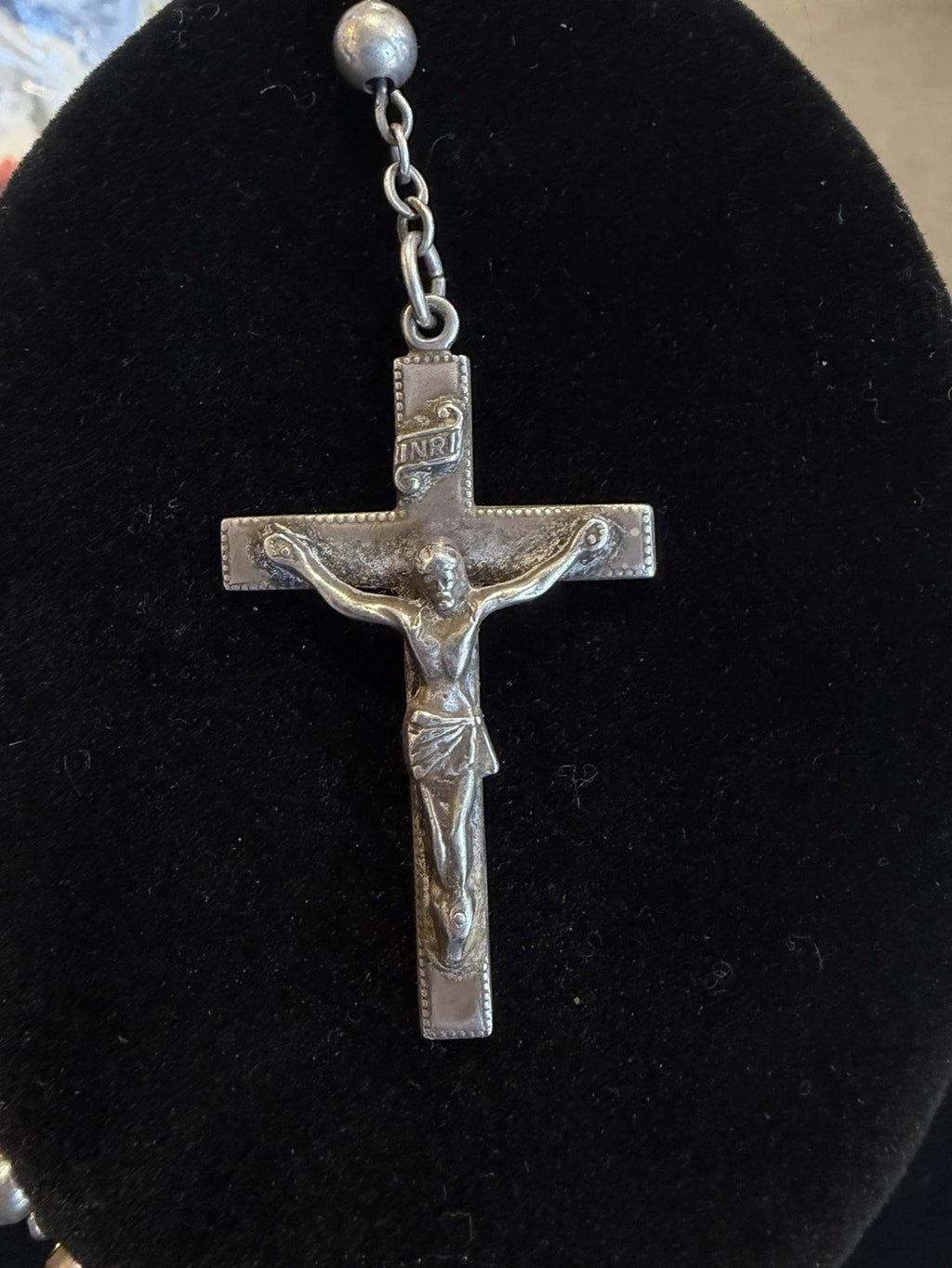 VINTAGE STERLING ITALIAN ROSARY BEADS