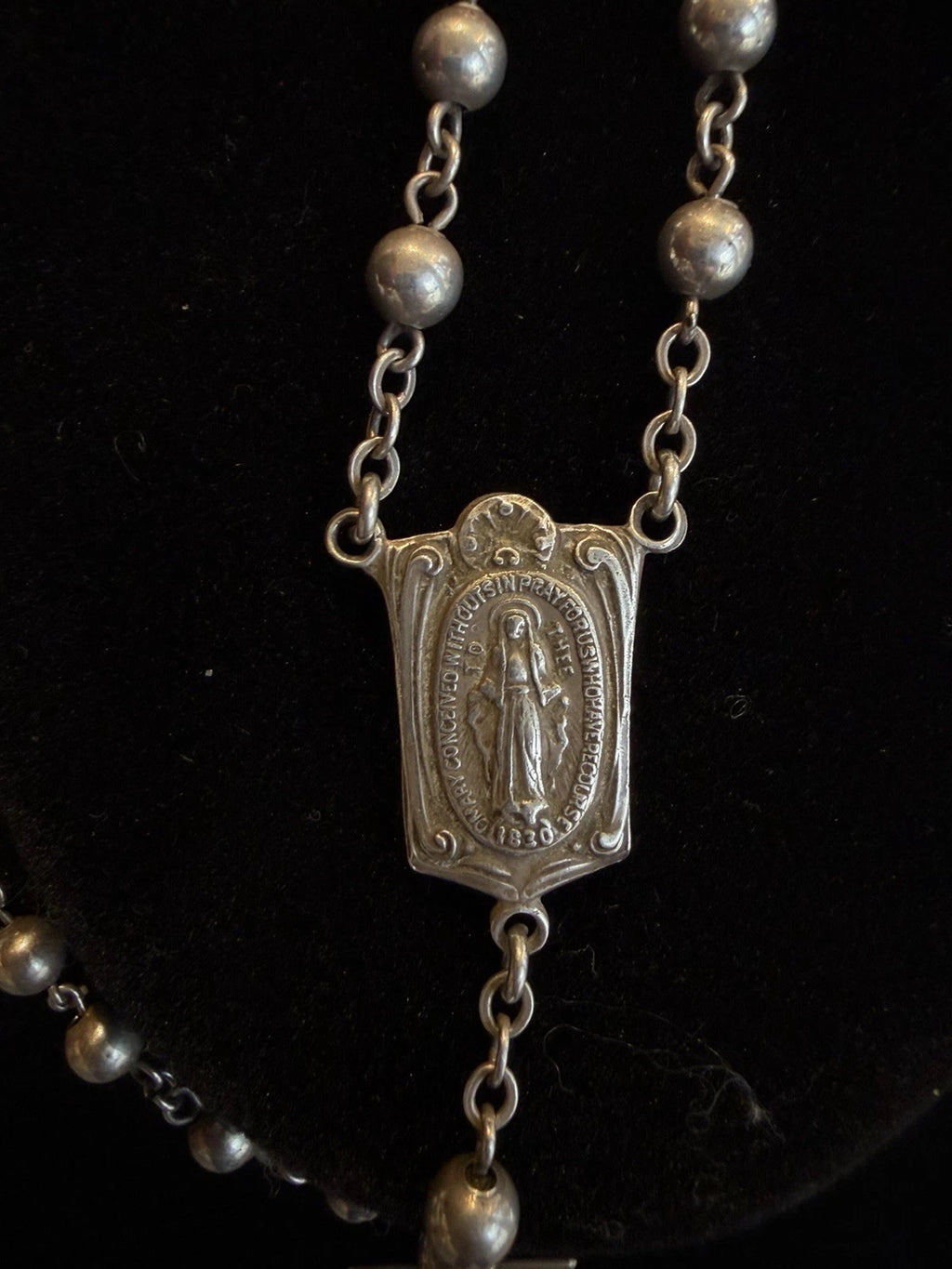 VINTAGE STERLING ITALIAN ROSARY BEADS