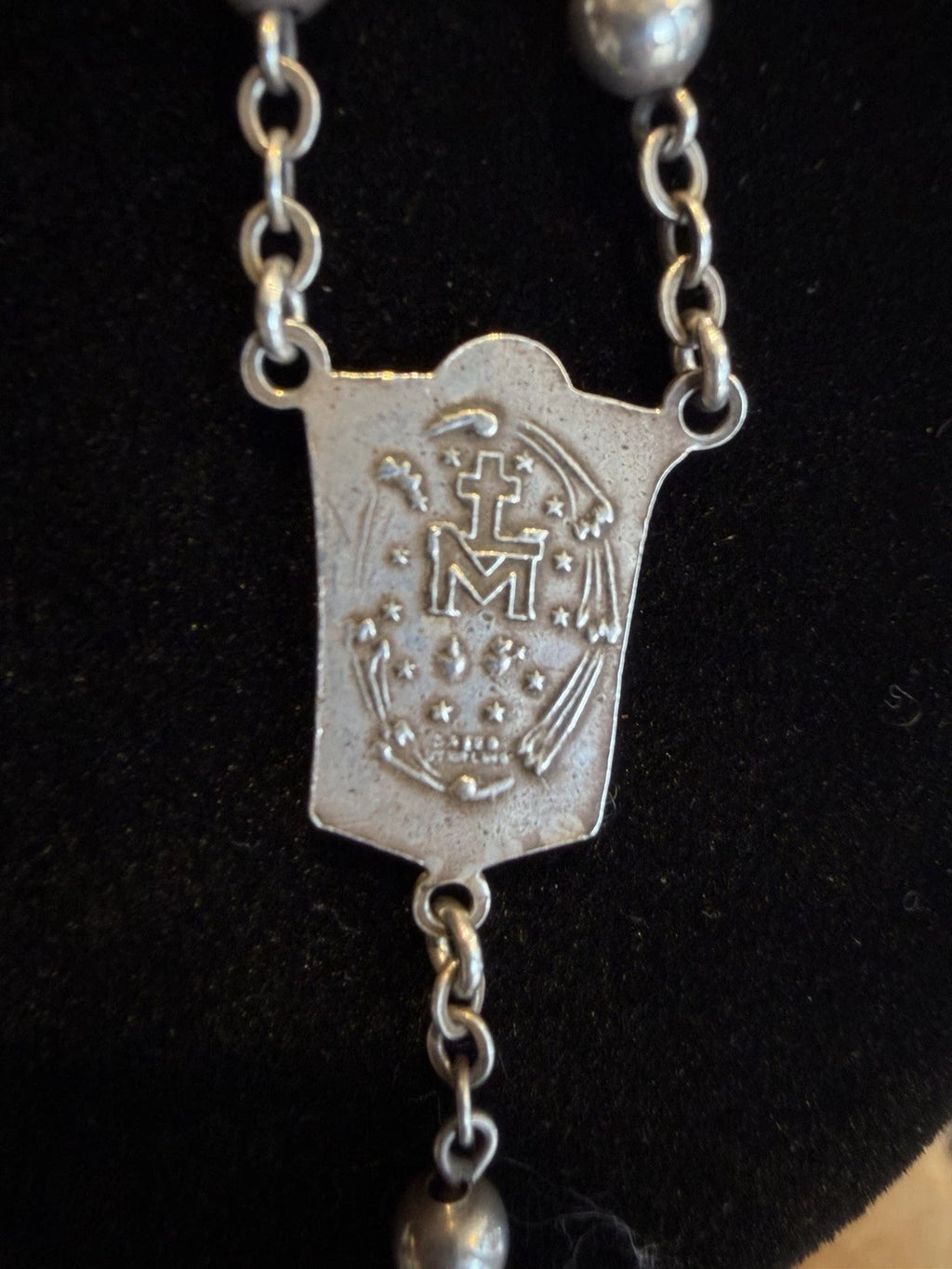 VINTAGE STERLING ITALIAN ROSARY BEADS