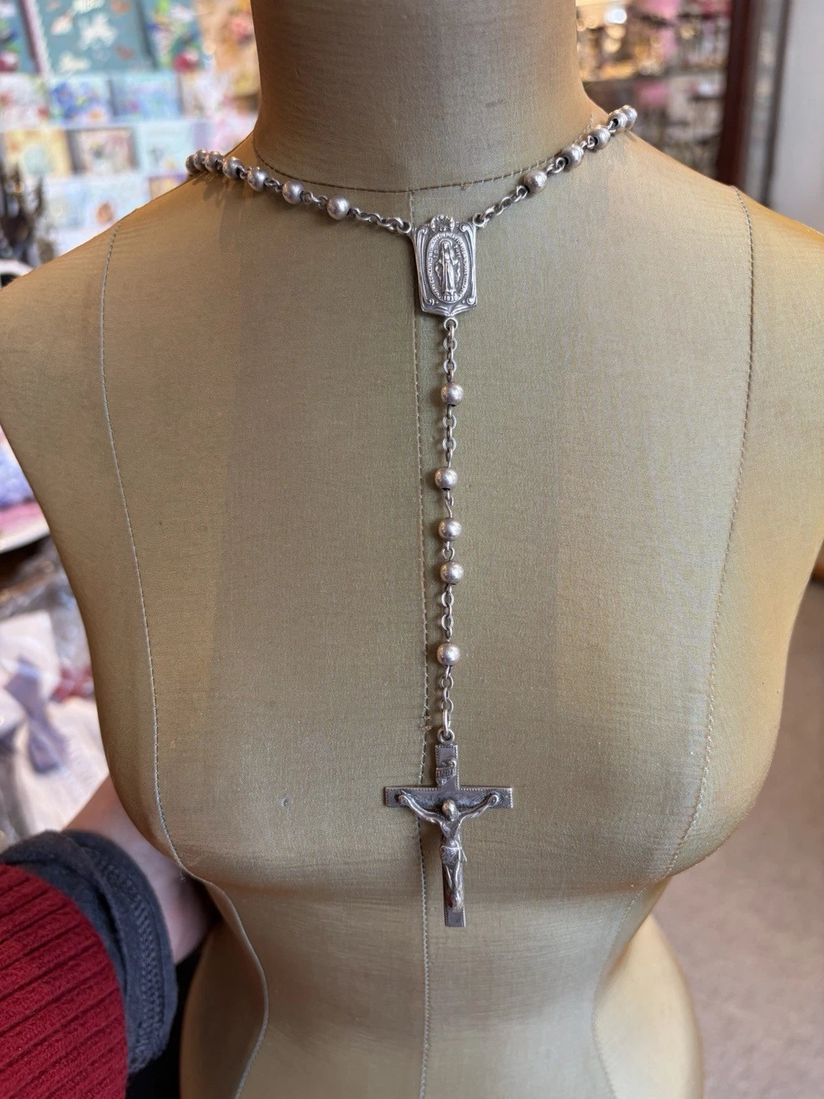 VINTAGE STERLING ITALIAN ROSARY BEADS