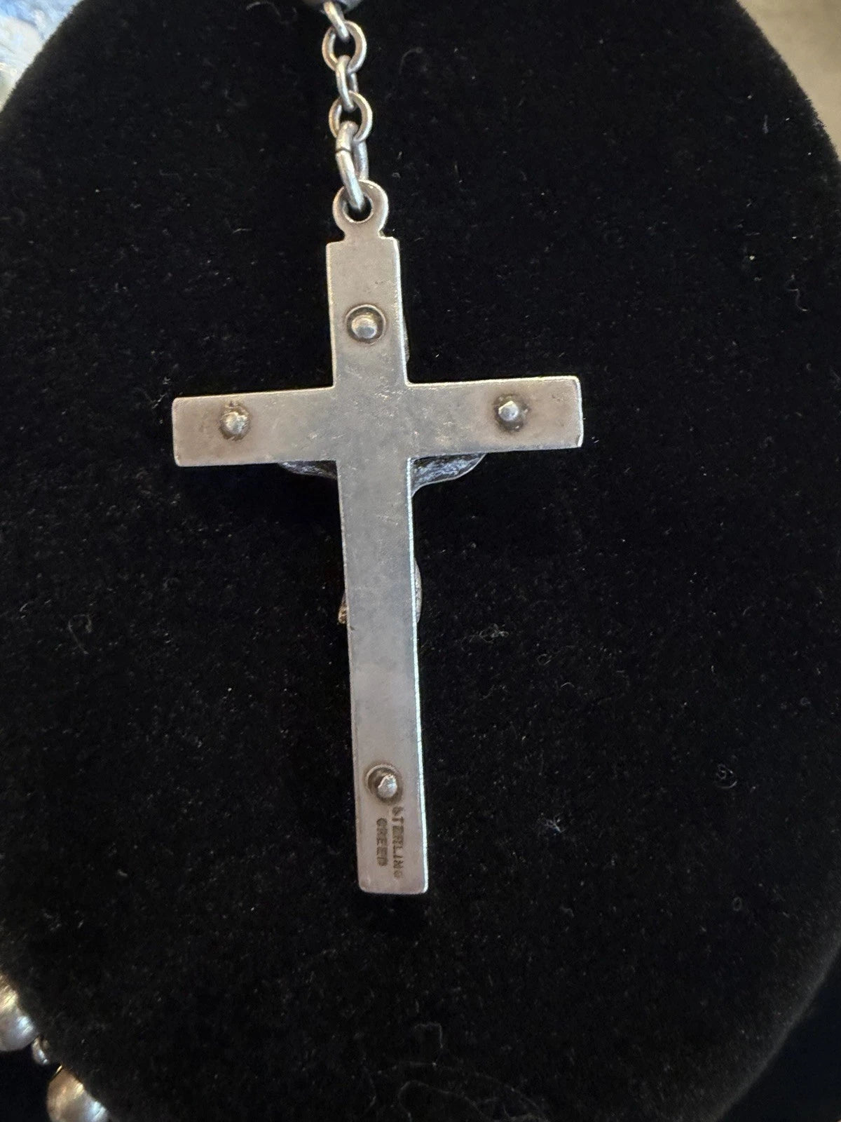 VINTAGE STERLING ITALIAN ROSARY BEADS