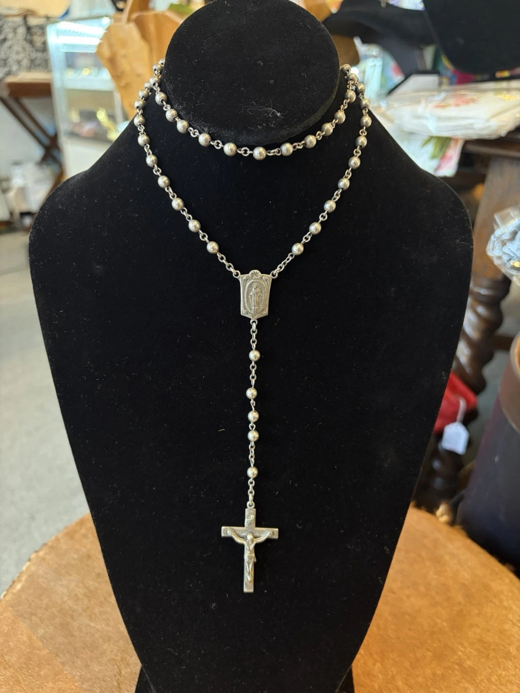 VINTAGE STERLING ITALIAN ROSARY BEADS