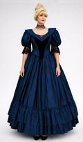 Victorian 1880's Blue Ball Gown Costume Rental
