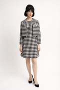 Vintage Black & White Checkered Dress & Jacket Ensemble, 1960's Women's Costume Rental