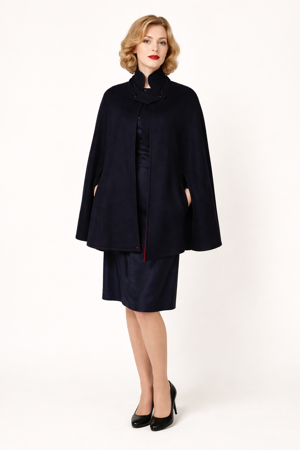 WWII Nurses Black Cape 1940's Women's Costume Rental