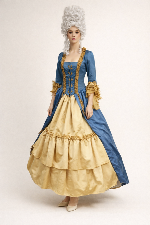 Wedgwood Blue Marie Antoinette 18th Century Gown Costume Rental