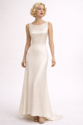 White Jean Harlow Silk Satin Dress 1930's, Women's Costume Rental