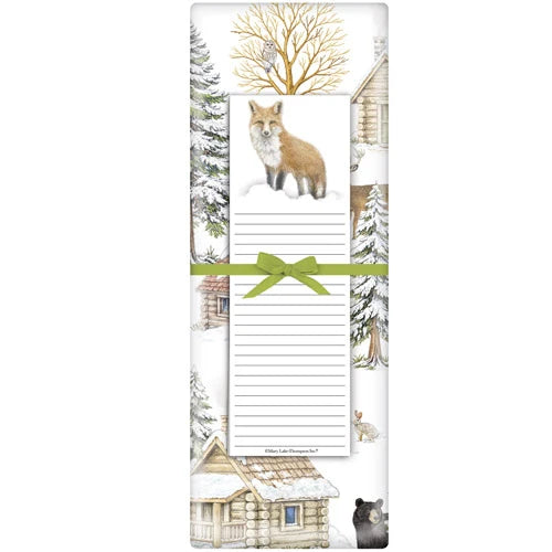 Winter Cabin Scatter notepad and towel set
