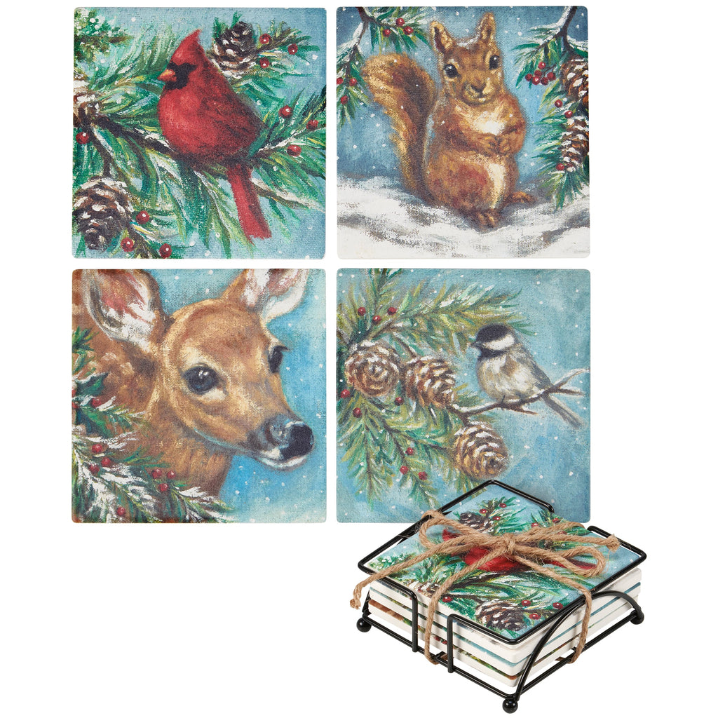 Winter Family Coaster Set