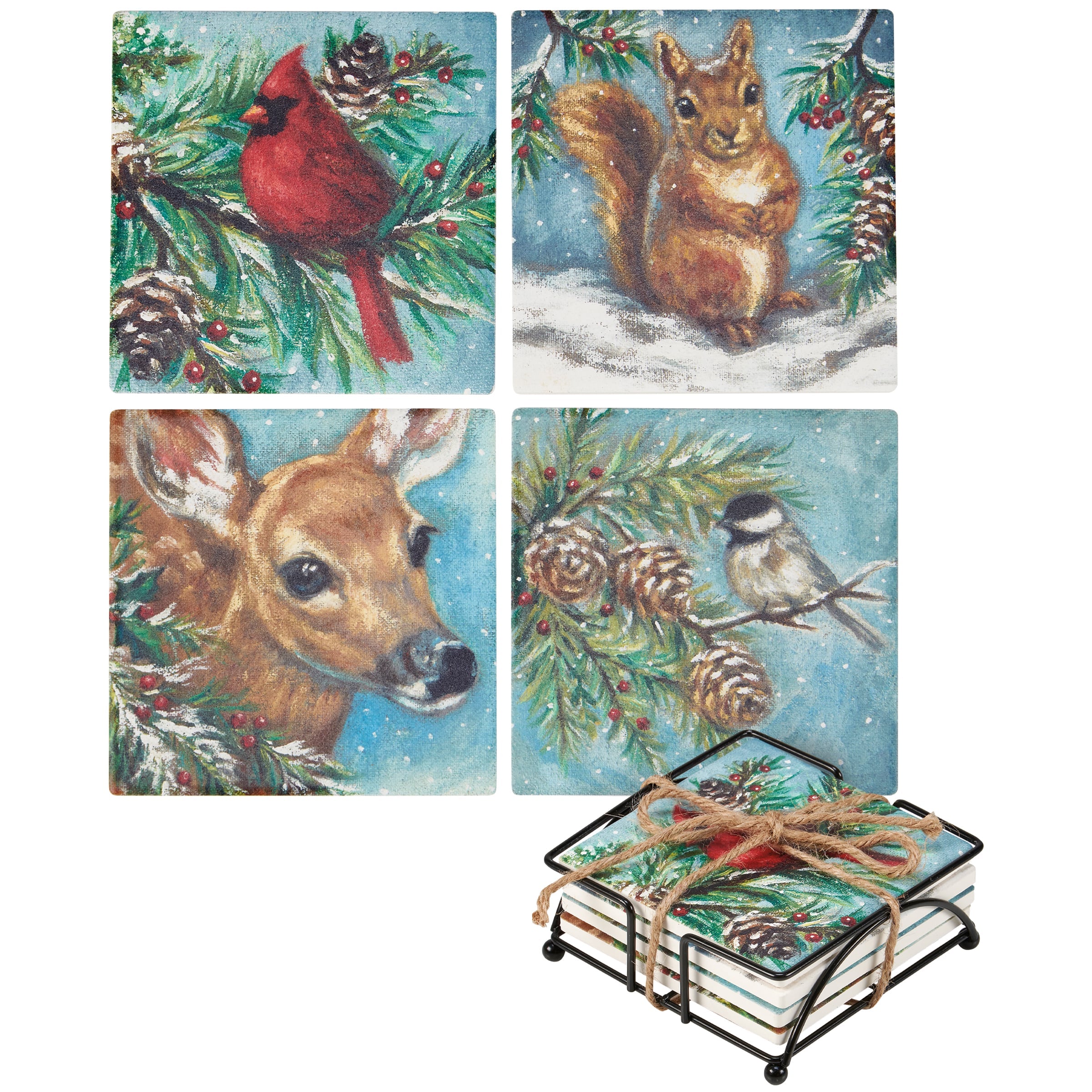 Winter Family Coaster Set