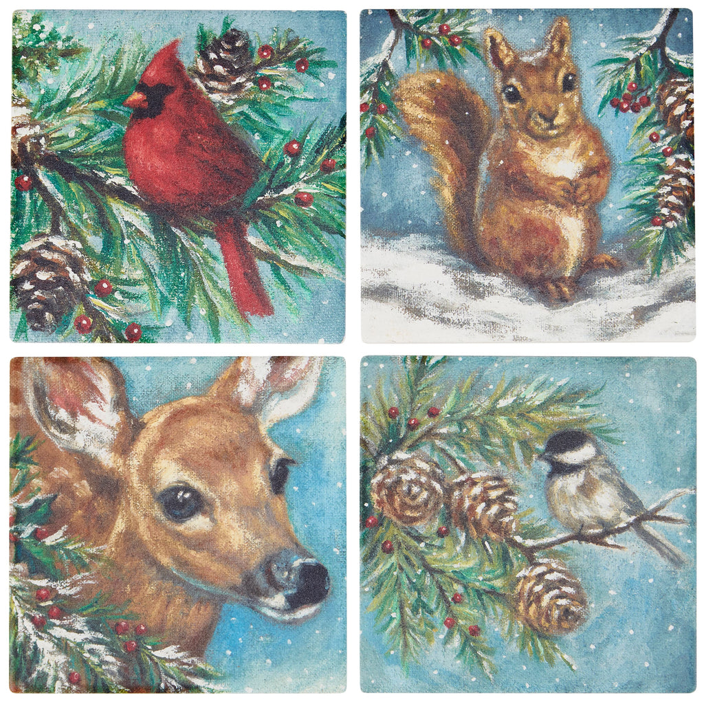 Winter Family Coaster Set set of all 4