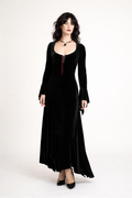 Witch Costume Black Velvet Dress - 1980's Women's Horror Rental