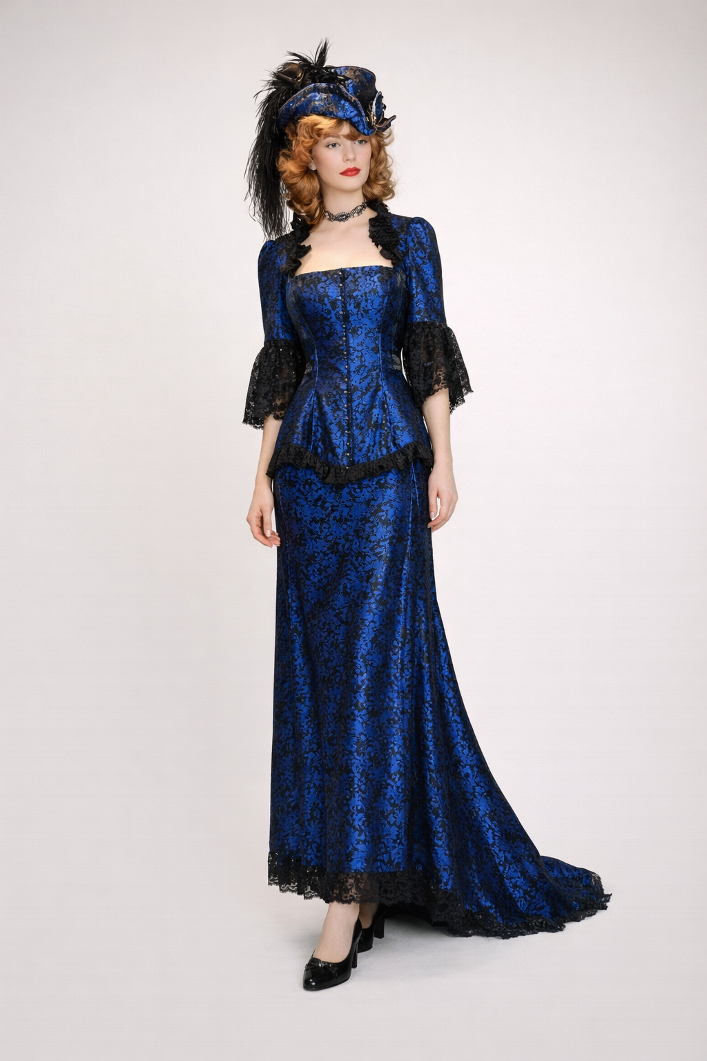Wyatt Earp's Josephine Costume Blue Dress Rental