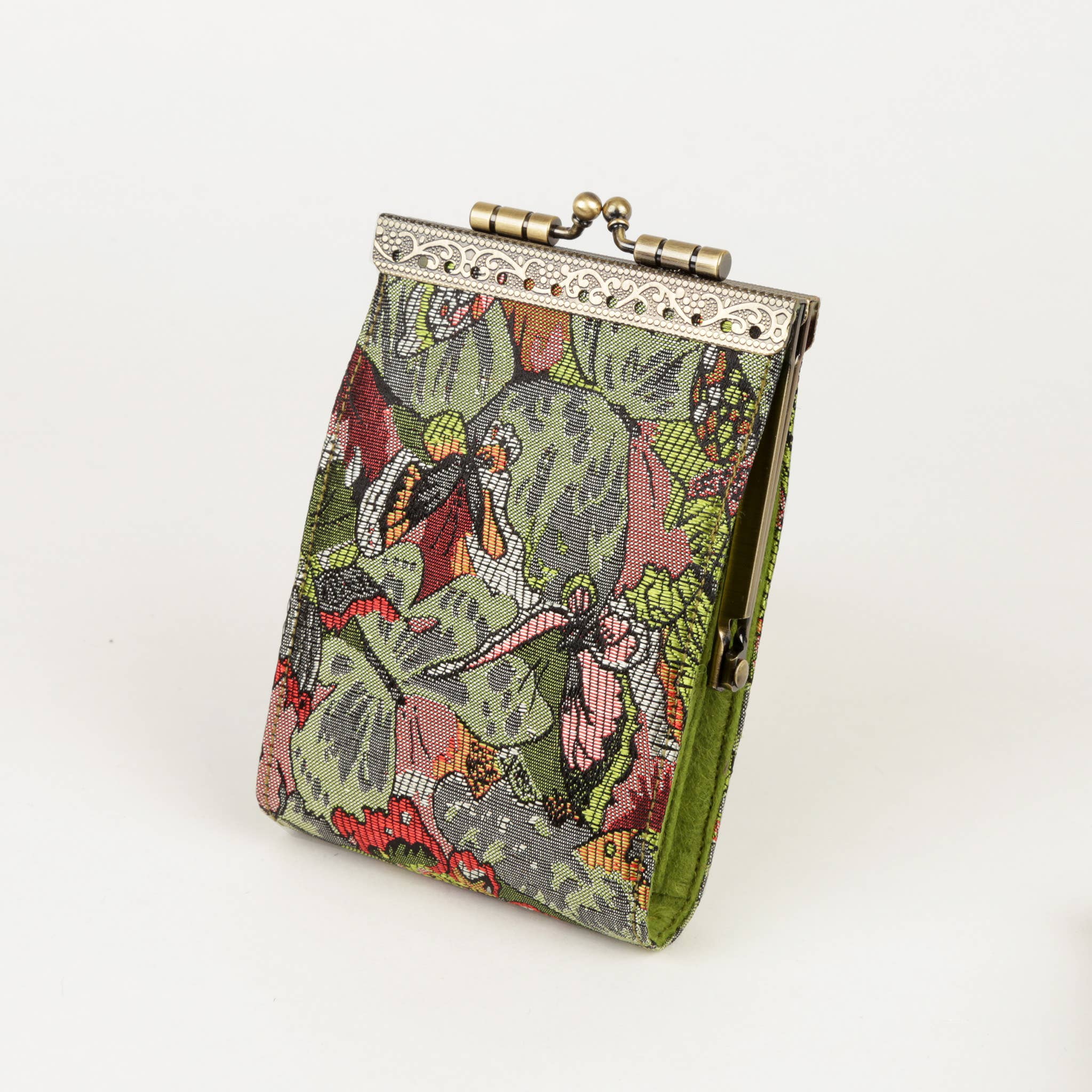 Floral Brocade RFID Card Holder / Business Card Case