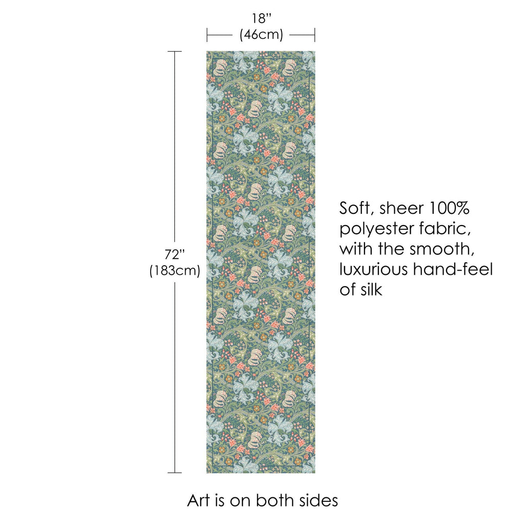 William Morris "Golden Lily" Long Sheer Scarf – Lightweight, Elegant, Silky-Soft