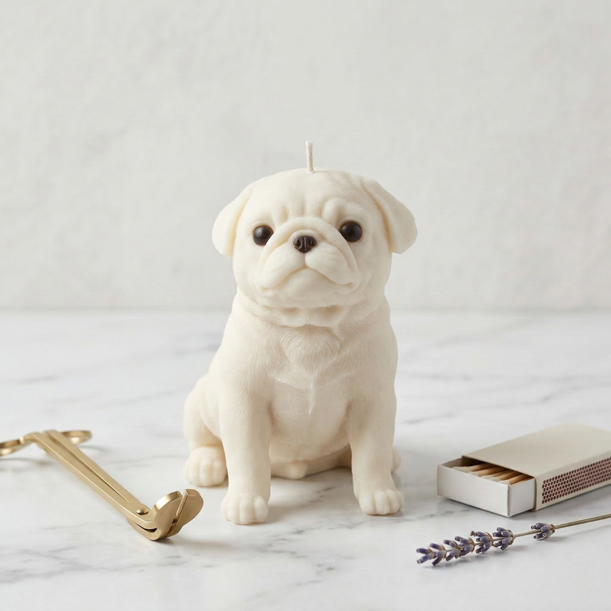 Pug Puppy Candle