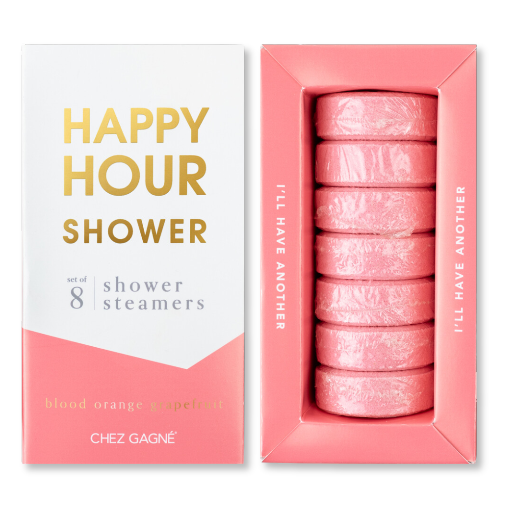 Chez Gagne Happy Hour Shower - Aromatherapy Shower Steamers - Blood Orange Grapefruit - Set of 8