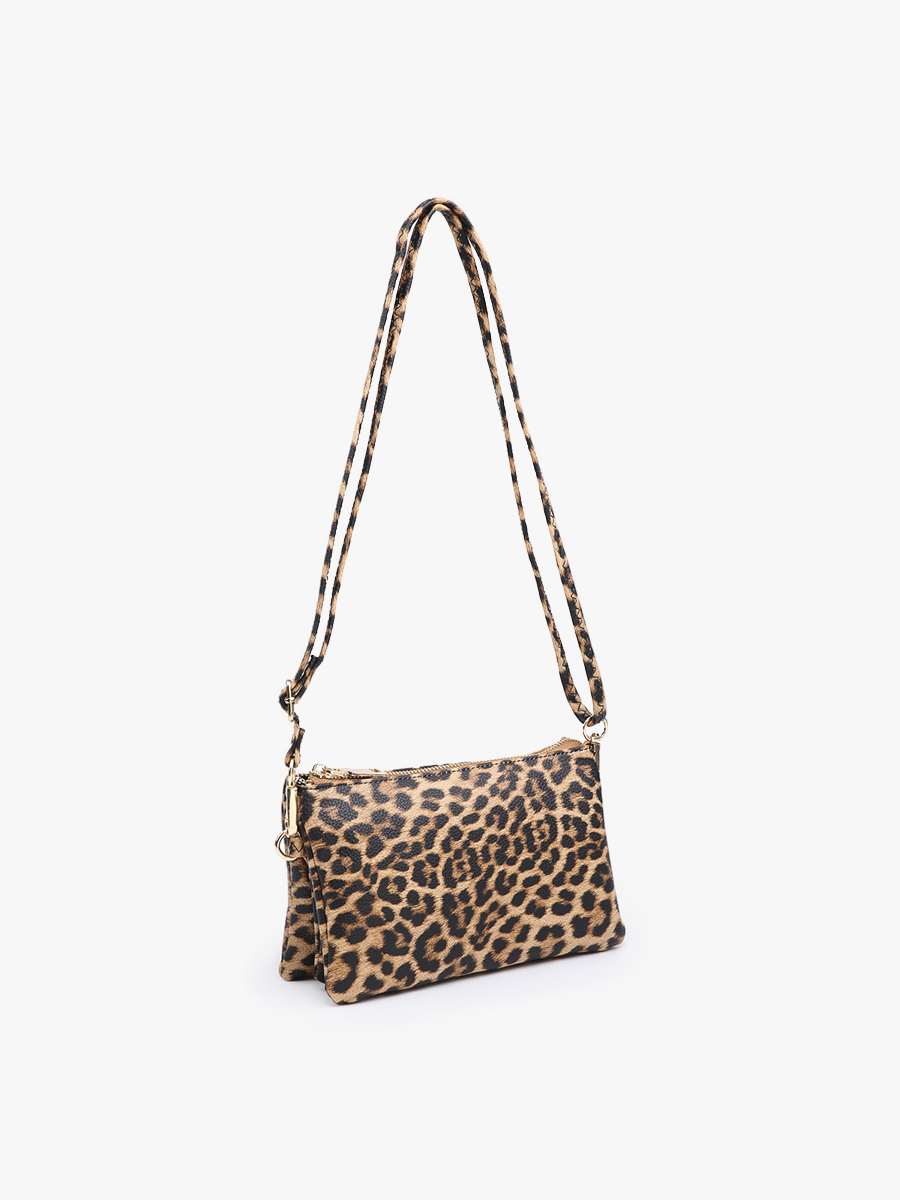 Riley Leopard 3 Compartment Crossbody/Wristlet | M013LP