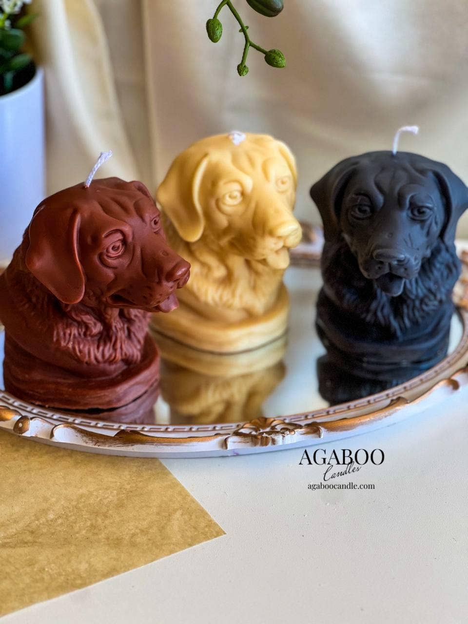 Dog's head Candle 4.5x4 inches