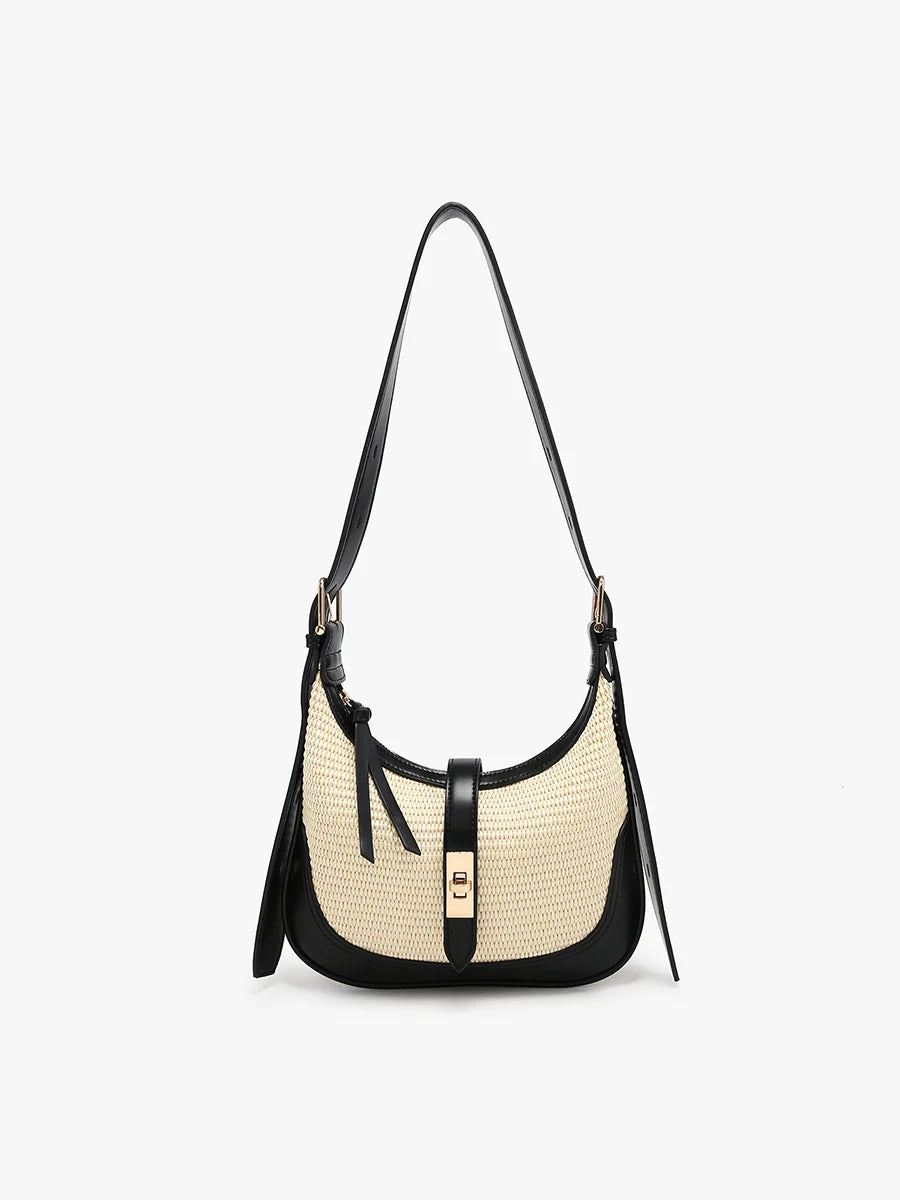 Ariana Vegan Straw Shoulder Bag