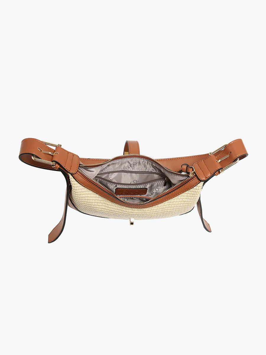 Ariana Vegan Straw Shoulder Bag