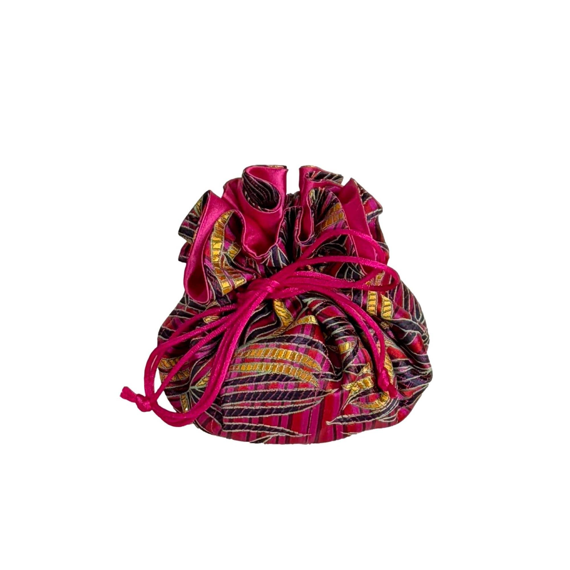 Bamboo & Floral Brocade Jewelry Pouch
