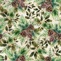 Elegant Pinecone Pearl Christmas Wrapping Paper Jumbos