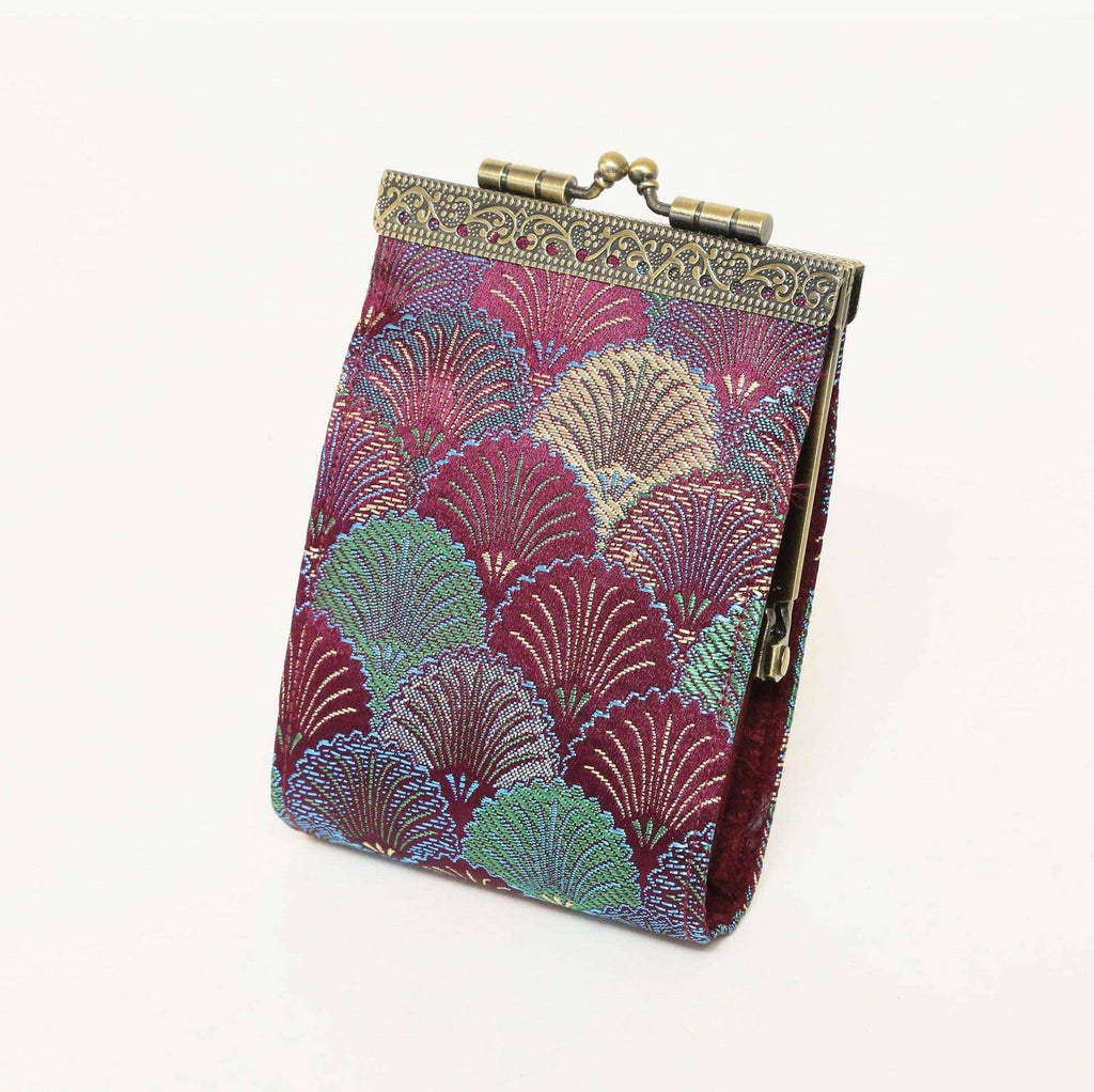 Small Shell Brocade RFID Card Holder