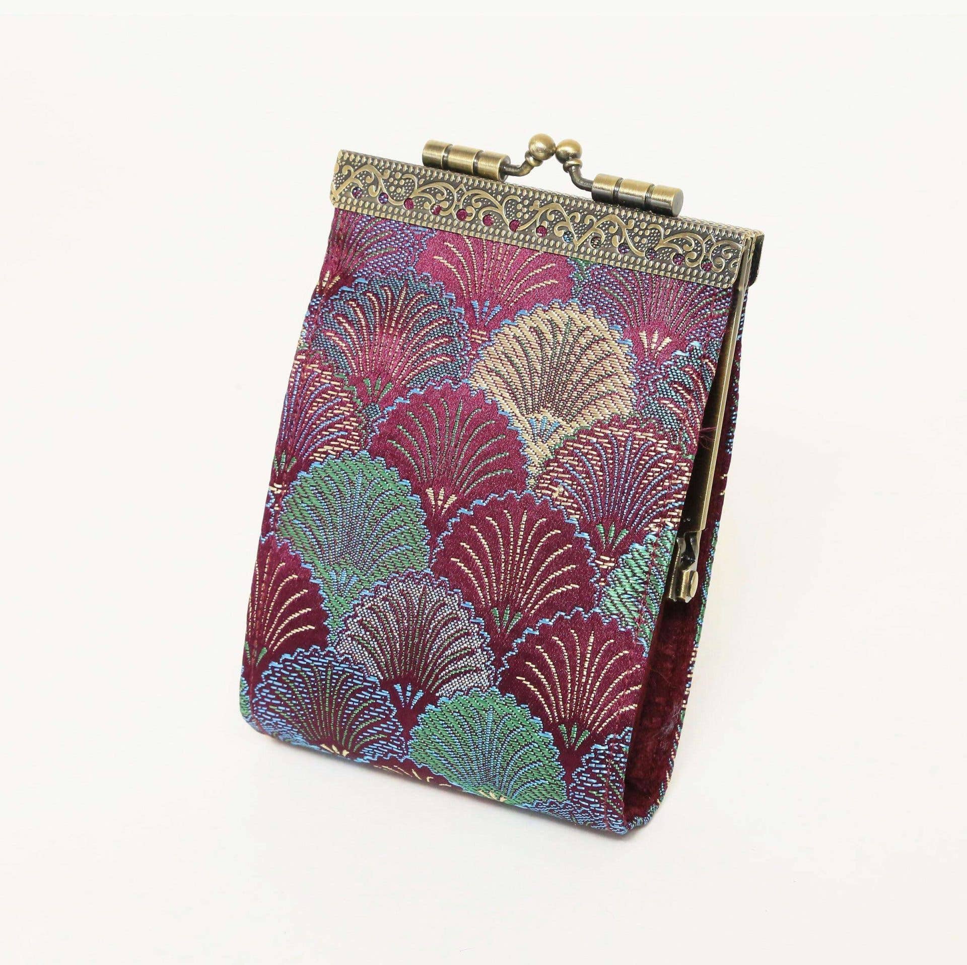 Small Shell Brocade RFID Card Holder