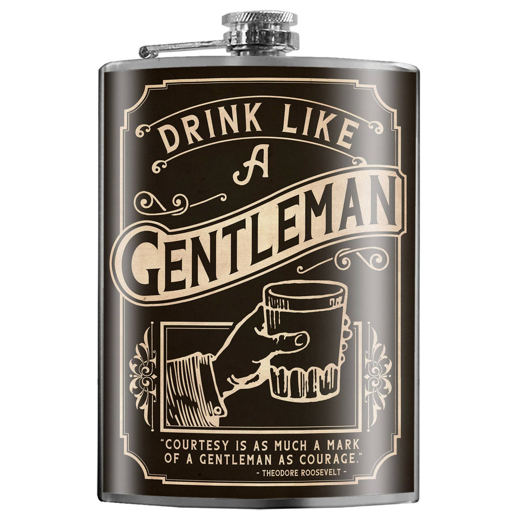 8oz Flask - Drink Like a Gentleman