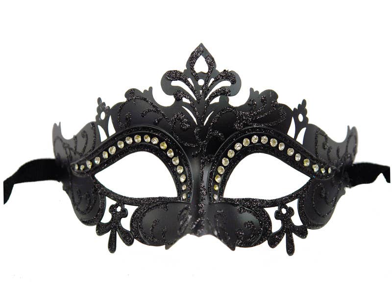 Black Masquerade Mask with Gems
