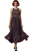 Beaded halter top dress