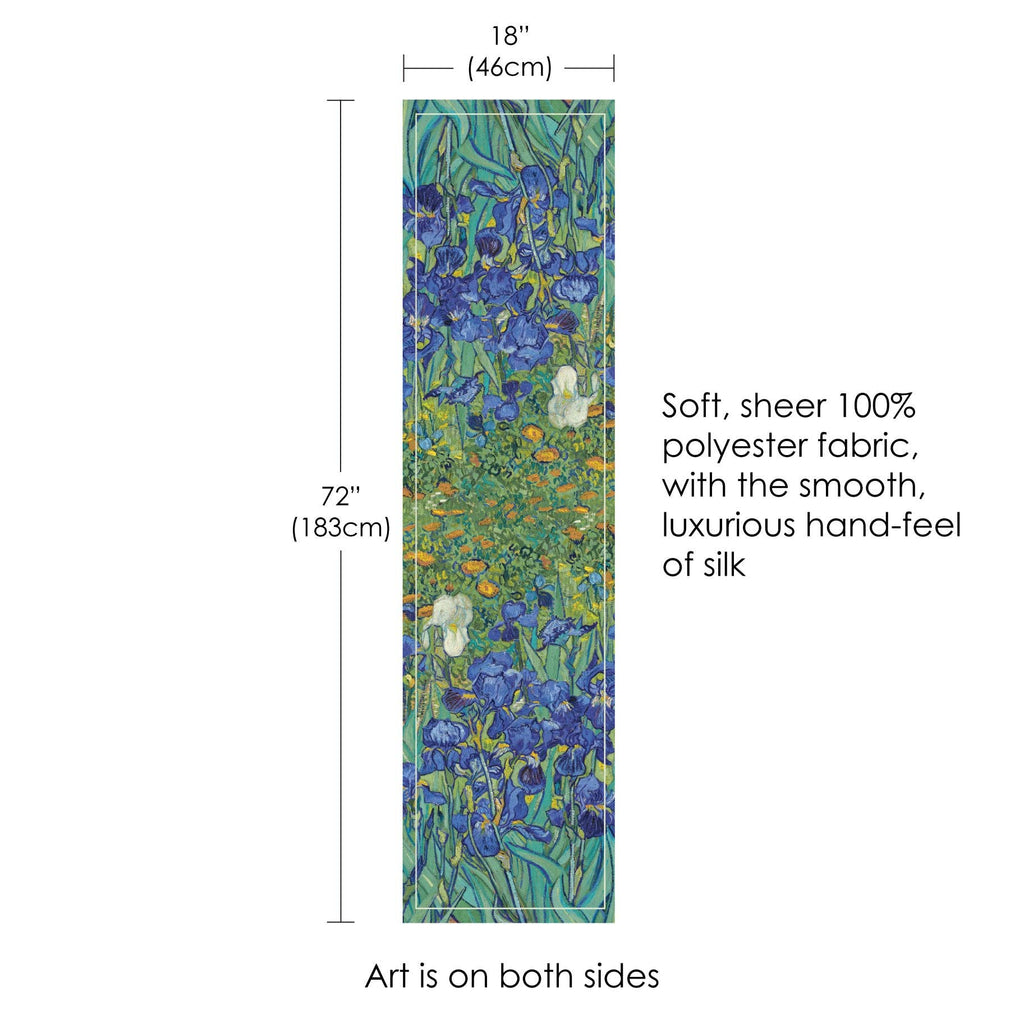 Van Gogh Irises Long Sheer Scarf – Lightweight, Elegant, Silky-Soft
