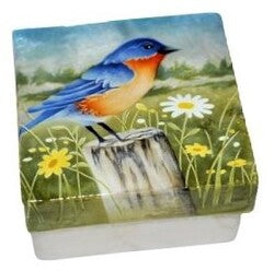 Blue bird capiz box
