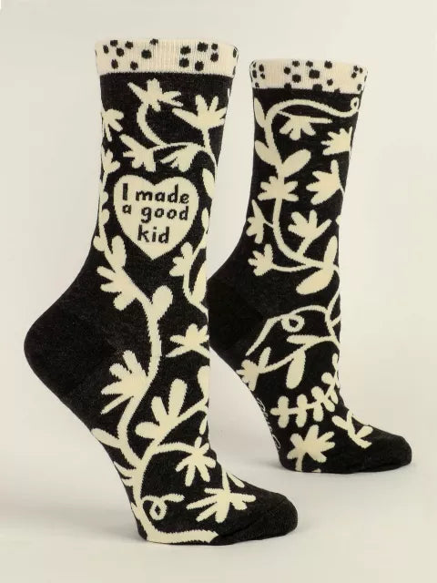 I made a good kid black and white womans socks