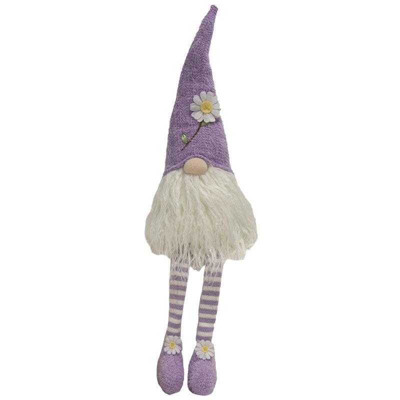 Purple Daisy Dangle Leg Gnome