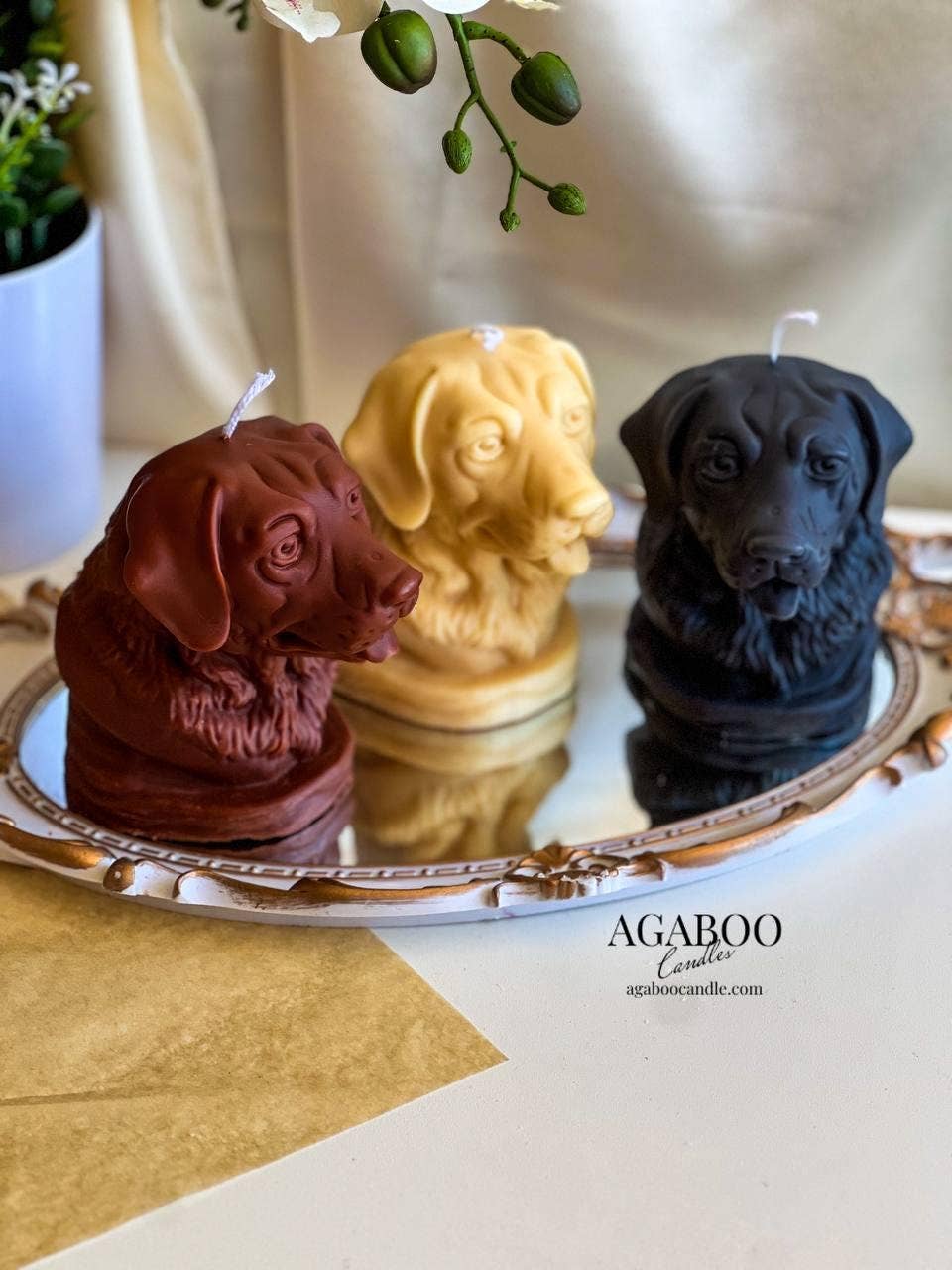 Dog's head Candle 4.5x4 inches