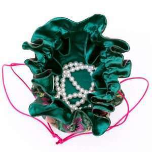 Bamboo & Floral Brocade Jewelry Pouch