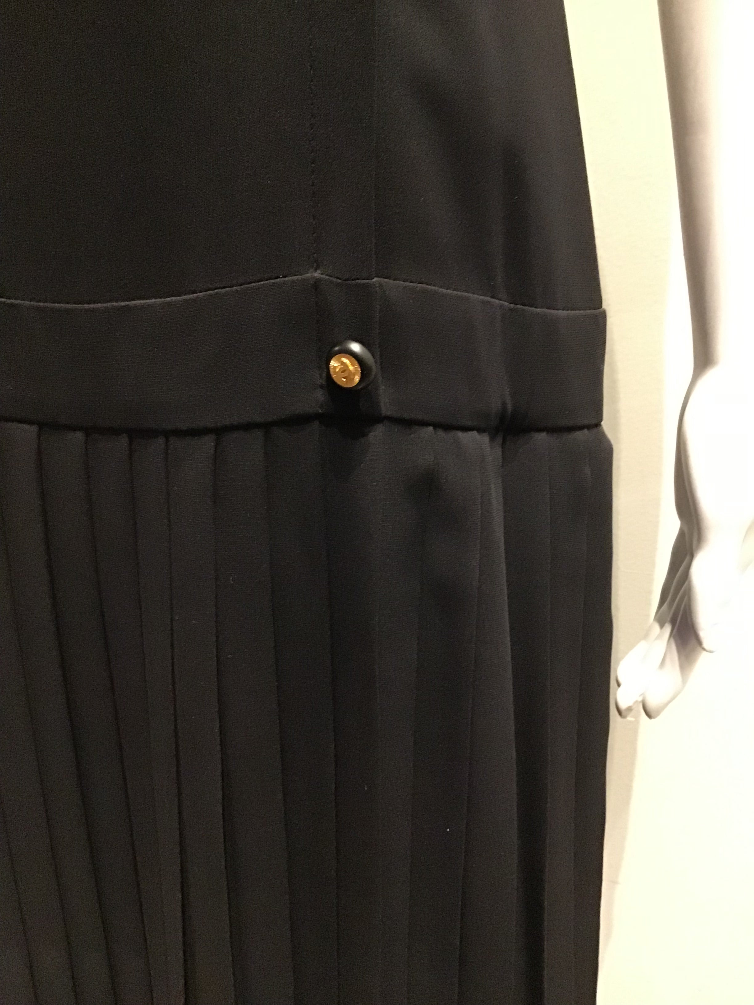 1993 Chanel  Couture Black Silk Chiffon Multistyle Dress Size  6/8