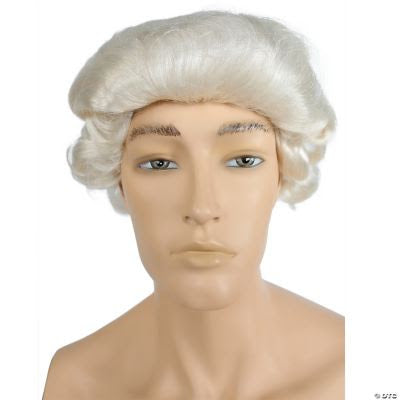 White Colonial Men's Bob Wig