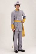 Confederate Officer Gray Uniform Costume, Historical Men’s Rental