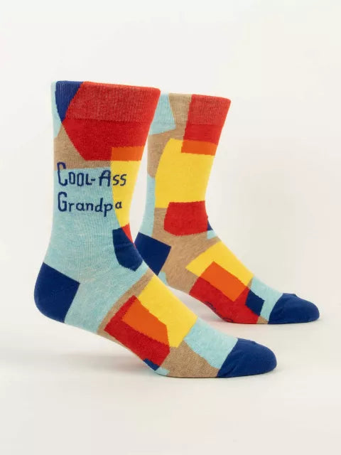cool ass grandpa multicolor  mens socks 