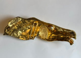 CHRISTOPHER ROSS 24K GOLD PLATED HORSE HEAD BELT BUCKLE 1985