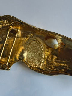 CHRISTOPHER ROSS 24K GOLD PLATED HORSE HEAD BELT BUCKLE 1985