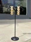 YSL crystal clip on 1980s earrings