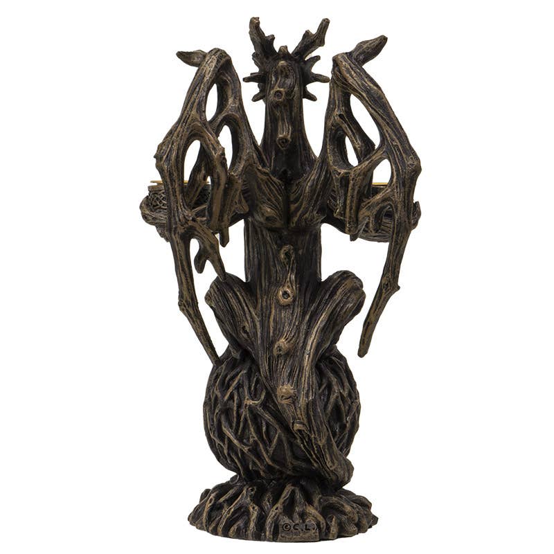 Gold/Black Forest Dragon Double Candleholder