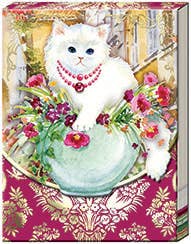 Punch Studio Pocket Notepad -Kitten Vase