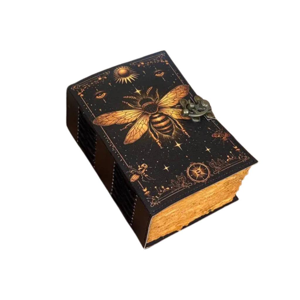 Honeybee Leather Journal Vintage Grimoire Celtic Notebook