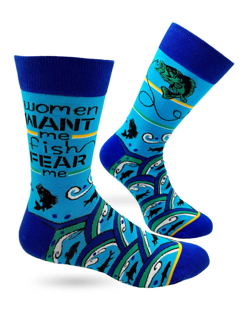 Women Want Me,  Fish Fear Me ! Mens Novelty Crew Socks